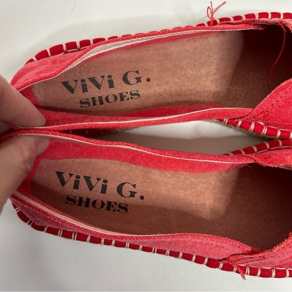 Vivi G. Shoes Red Canvas Espadrille Flats - Picture 12 of 14